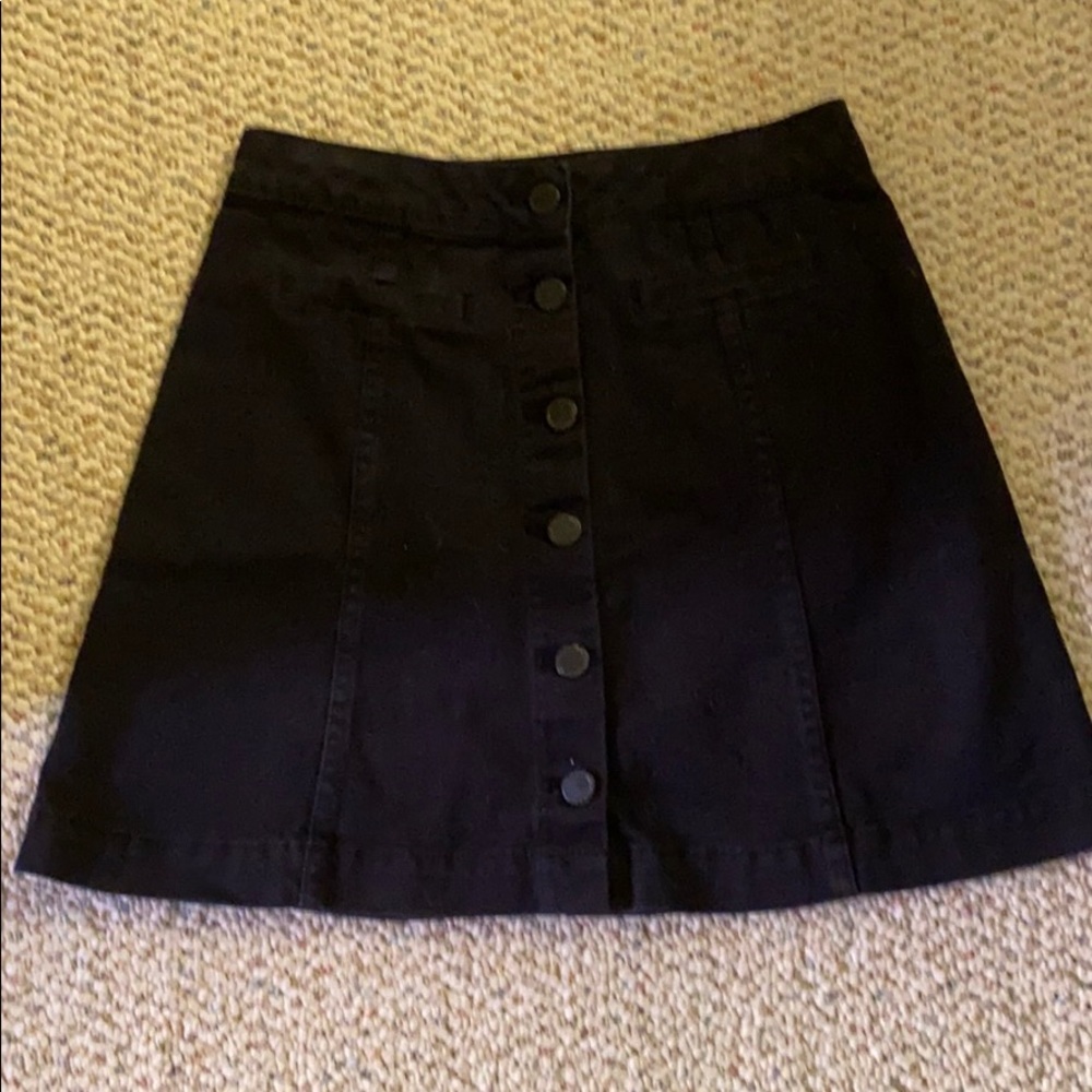 Black Button Skirt